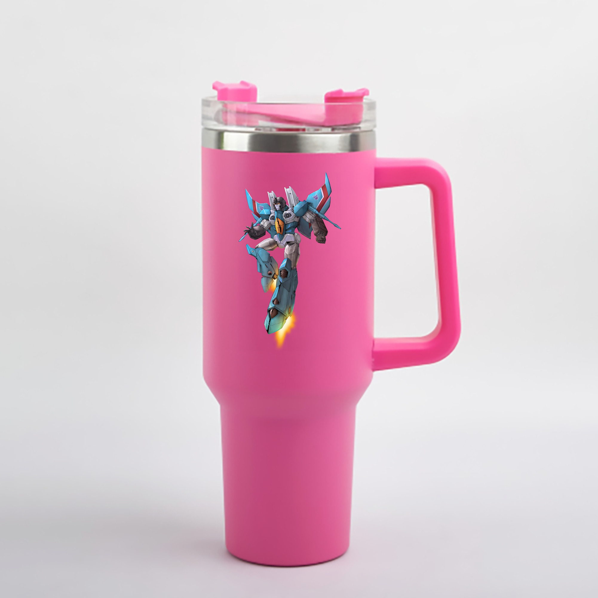 （画像用） Transformers トランスフォーマー 1200mL車用タンブラー - クリスタルステッカー（プラスチックストロー付き）